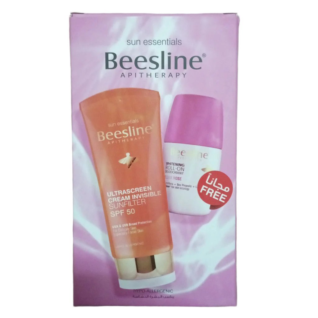 بيزلين ULTRA SCREEN Sunfilter SPF50 + عبوة ROLL ELDER ROSE الترويجية