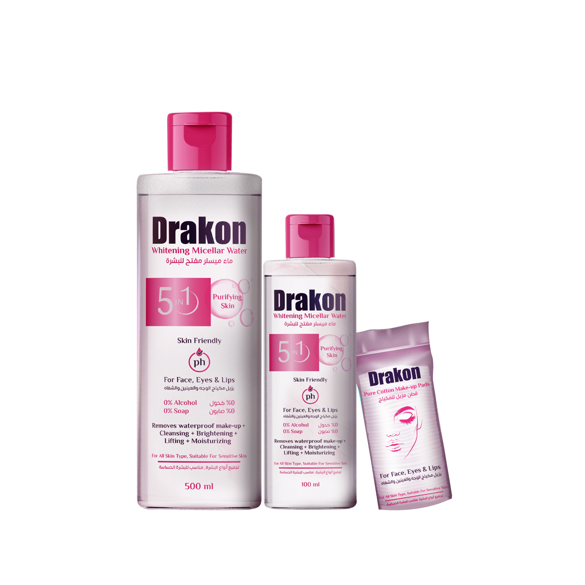 DRAKON MICELLAR WATER 500ML+100ML +COTTON OFF