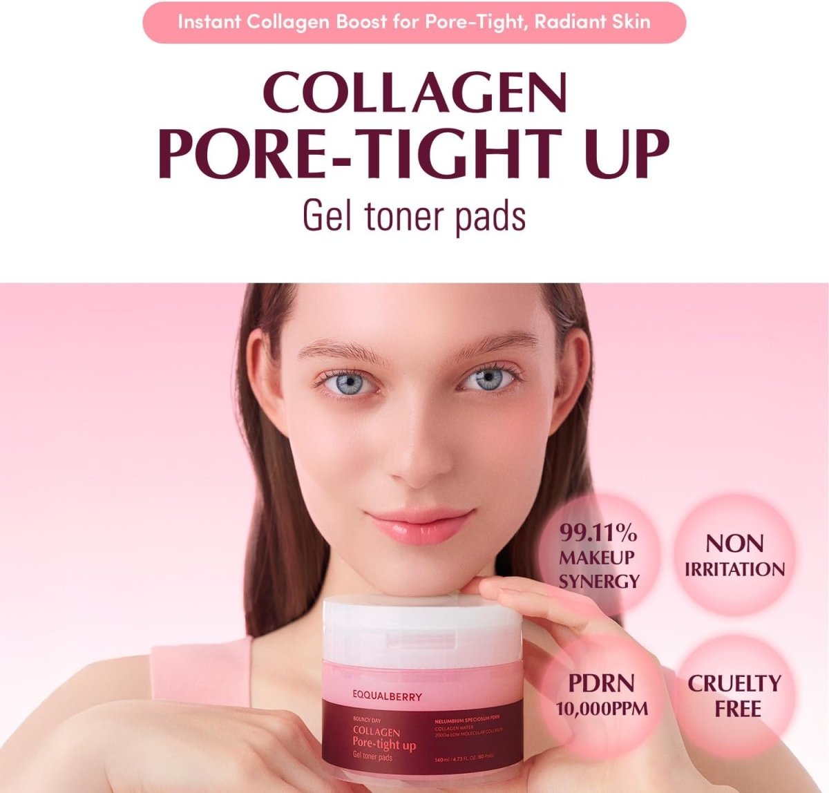 EQQUALBERRY COLLAGEN TIGHT UP TONER PADS  (ملاحظة)