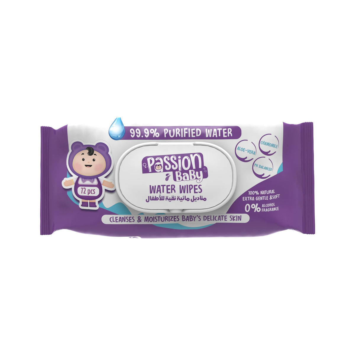 PASSION BABY WATER 72 WIPES